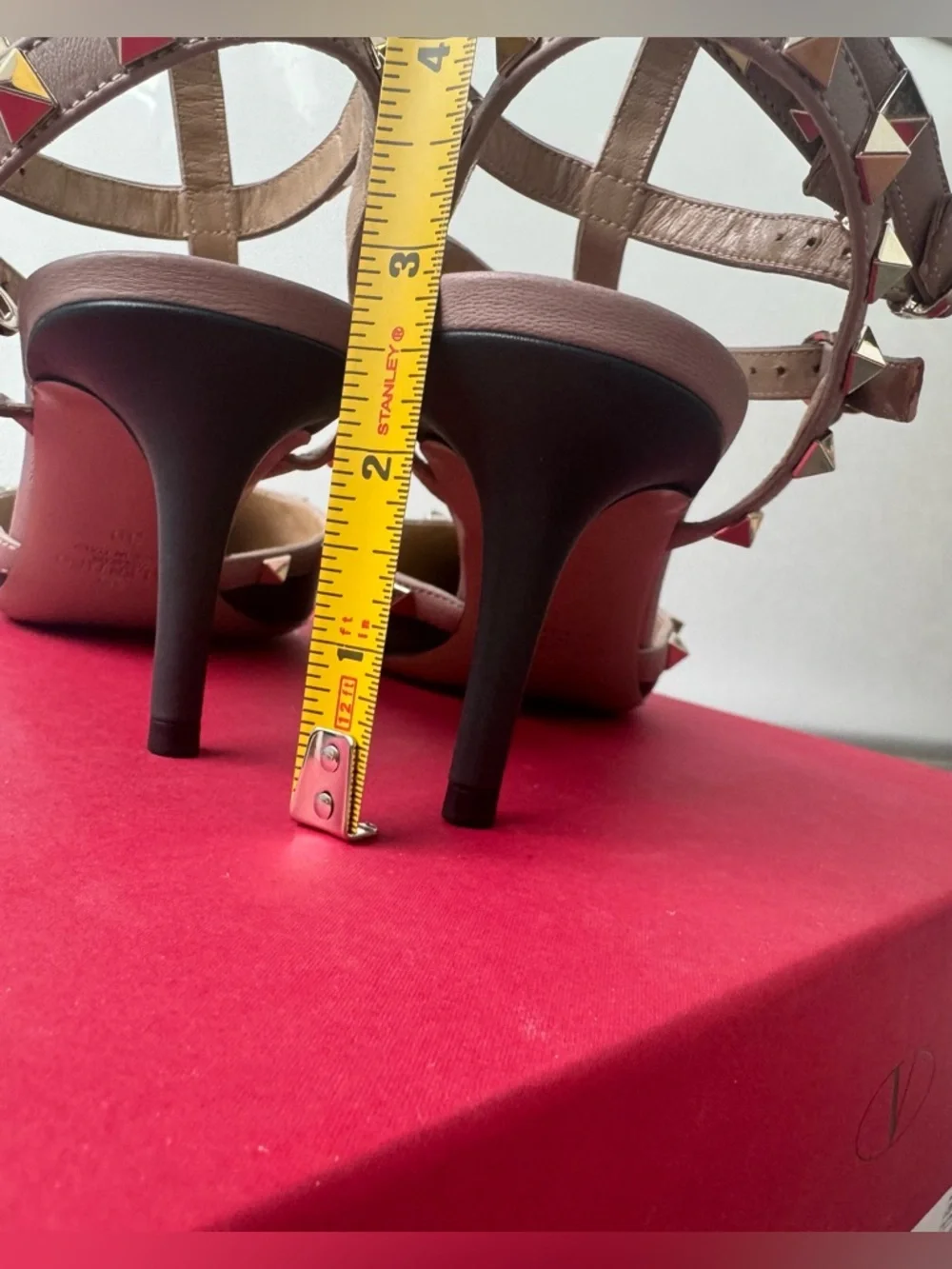 VALENTINO GARAVANI Rockstud Caged Pump 65Mm T-Strap heels dark gray 39 - Picture 14 of 14